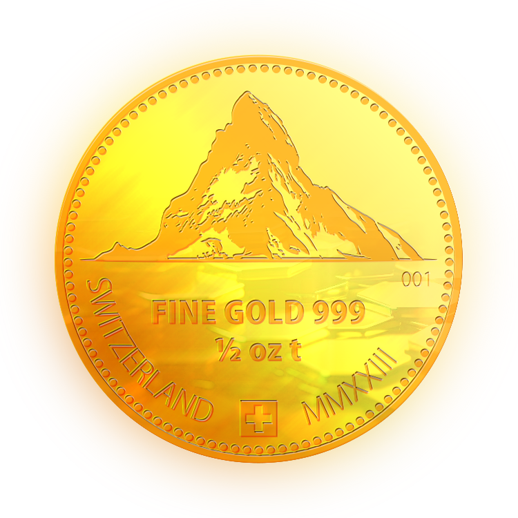 Gold coin, 1/2 ozt. Edelcoin Golden Collection.