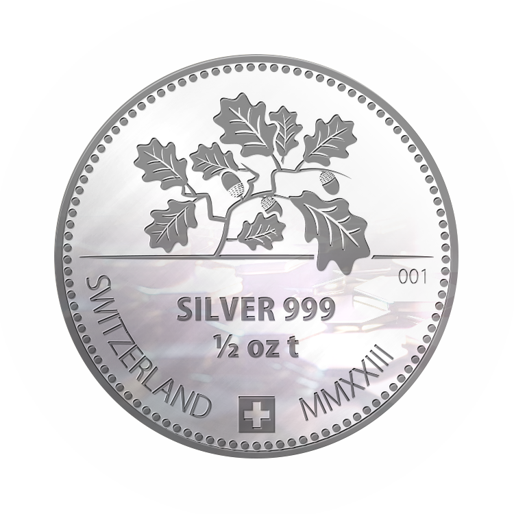 Silver coin, 1/2 ozt. Edelcoin Silver Collection